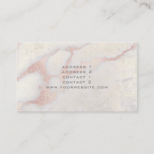 バラ金ゴールド大理石プロフェッショナル エレガント 名刺 (裏面)