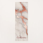 バラ金ゴールド大理石マット（名前、パーソナル化可能） ヨガマット (正面)