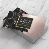 バラ金ゴールド大理石メイクアップアーティストヘアサロンスパ 名刺