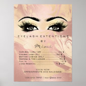 バラ金ゴールド大理石メイクアップ目まぶし価格 ポスター (正面)