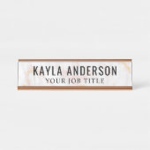 バラ金ゴールド大理石モダン事務所の従業員 デスクネームプレート (正面)