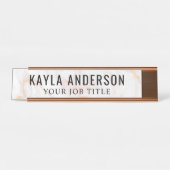 バラ金ゴールド大理石モダン事務所の従業員 デスクネームプレート (正面)