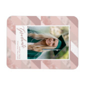 バラ金ゴールド大理石モダン卒業ガールフォト マグネット (横)