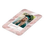 バラ金ゴールド大理石モダン卒業ガールフォト マグネット (左側)