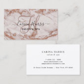 バラ金ゴールド大理石モノグラムサロン 名刺 (正面/裏面)