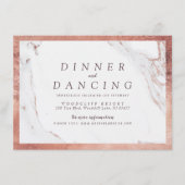 バラ金ゴールド大理石ラグジュアリーモダンウェディングレセプション エンクロージャーカード (正面)