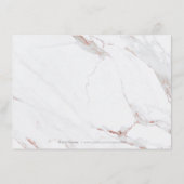 バラ金ゴールド大理石ラグジュアリーモダンウェディングレセプション エンクロージャーカード (裏面)