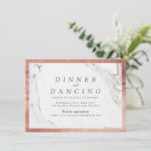 バラ金ゴールド大理石ラグジュアリーモダンウェディングレセプション エンクロージャーカード (スタンド正面)