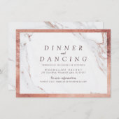 バラ金ゴールド大理石ラグジュアリーモダンウェディングレセプション エンクロージャーカード (正面/裏面)