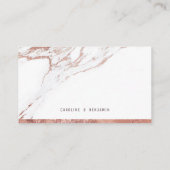 バラ金ゴールド大理石ラグジュアリーモダンズ結婚座席表 プレイスカード (裏面)