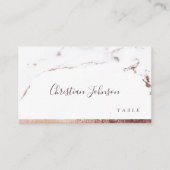 バラ金ゴールド大理石ラグジュアリーモダンズ結婚座席表 プレイスカード (正面)