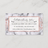 バラ金ゴールド大理石三角形トライバルジオメトリ 予約カード (裏面)