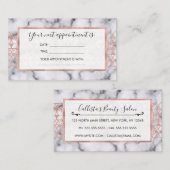 バラ金ゴールド大理石三角形トライバルジオメトリ 予約カード (正面/裏面)