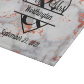 バラ金ゴールド大理石夫妻のハート結婚プレゼント カッティングボード (角)