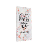 バラ金ゴールド大理石夫妻のハート結婚プレゼント メタルプリント (3/4)