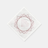 バラ金ゴールド大理石幾何学的ダイヤモンド スタンダードカクテルナプキン (角)