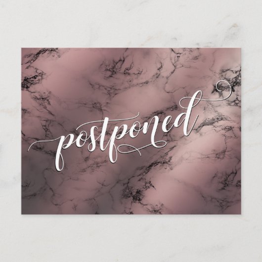 バラ金ゴールド大理石延期結婚の発表 ポストカード (正面)