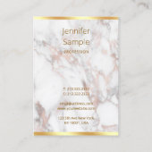 バラ金ゴールド大理石手書きスクリプトテンプレート 名刺 (裏面)