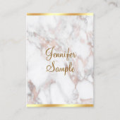 バラ金ゴールド大理石手書きスクリプトテンプレート 名刺 (正面)