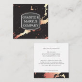 バラ金ゴールド大理石板 |花崗岩 スクエア名刺 (正面/裏面)