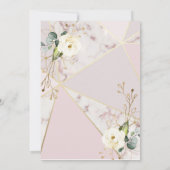 バラ金ゴールド大理石金ゴールド幾何学的ユーカリフローラ 招待状 (裏面)