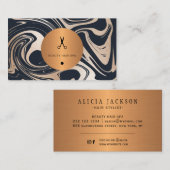 バラ金ゴールド大理石銅グラマラスな髪サロン 名刺 (正面/裏面)