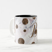 バラ金ゴールド大理石銅銅のtouch ガーリー ツートーンマグカップ (正面左)