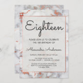 バラ金ゴールド大理石18thバースデーパーティー 招待状 (正面/裏面)