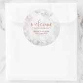 バラ金ゴールド大理石&ウェルカムモダンタイポグラフィ ラウンドシール (バッグ)