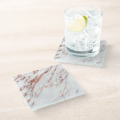 バラ金ゴールド大理石 ガラスコースター (アングル)