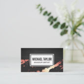 バラ金ゴールド大理石 |ダークお洒落メタル 名刺 (スタンド正面)