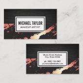 バラ金ゴールド大理石 |ダークお洒落メタル 名刺 (正面/裏面)