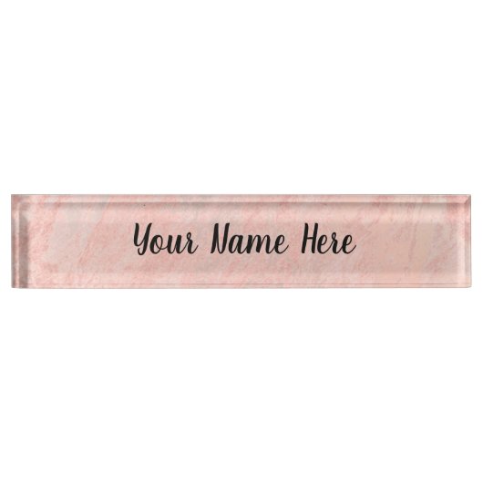 バラ金ゴールド大理石 デスクネームプレート (正面)