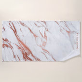 バラ金ゴールド大理石 ビーチタオル (正面)
