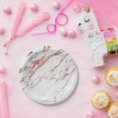 バラ金ゴールド大理石 ペーパープレート (パーティー)