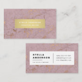 バラ金ゴールド大理石 名刺 (正面/裏面)