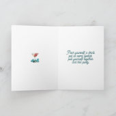 バラ金ゴールド女の子らしい女の子シャンパーニュ誕生日 カード (内部)