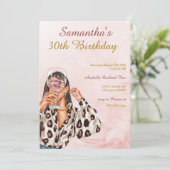 バラ金ゴールド女性誕生日 招待状 (スタンド正面)