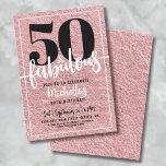 バラ金ゴールド女性50th誕生日パーティー 招待状<br><div class="desc">シックで「50スタイリッシュと素晴らしい」誕生日パーティーの招待を紹介し、と一緒に祝のこのマイルストーンに最適しゃれている。このお洒落デザインはフェイクバラ金ゴールドフォイルの背景を特徴とし、セリフと台本の書道のトップに「50 and Fabulous」が目立つはっきりした。招待期間中の文字は、白黒モダンのフォントを組み合わせてスクリプトを作成し、バラ金ゴールドの背景に対する洗練されたコントラストを作成する。エッジがクリーンなのまわりに白いフレームは、エレガンスの追加のtouch。背面は、バラ金ゴールドテーマ保、の見た目の凝集性を続ける。カスタマイズ可能な背景色、フォント、およびフレームを備えた50誕生祝いの素晴らしいスタイルに最適。バラ金ゴールド50歳と素晴らしい50歳の誕生日パーティーの招待ピンクの白黒エレガントフェミニンガーリー.印刷された招待状として、またはダウンロード可能なデジタル招待状として利用可能で、電子メールで送信するか、ローカルで印刷することができる！</div>