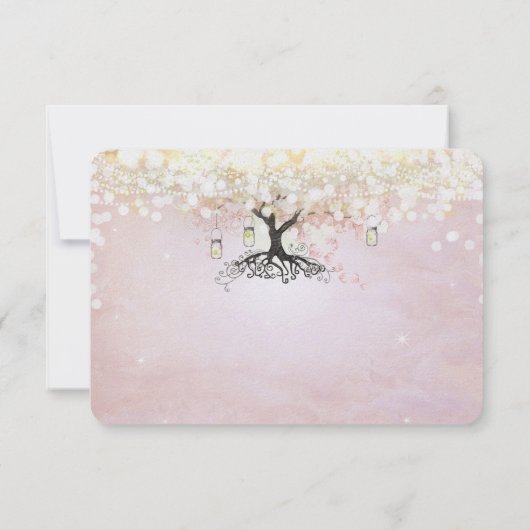 バラ金ゴールド妖精ライトハートリーフツリーありがとう サンキューカード (裏面)