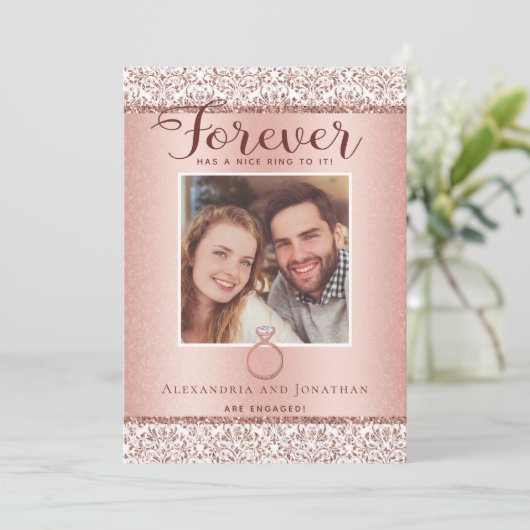 バラ金ゴールド婚約写真のお知らせ 招待状 (スタンド正面)