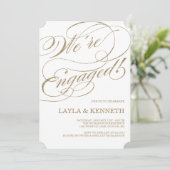 バラ金ゴールド婚約|婚約パーティ招待状 招待状 (スタンド正面)