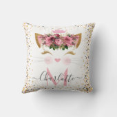 バラ金ゴールド子猫プリンセスモノグラムトレンディー クッション (裏面)