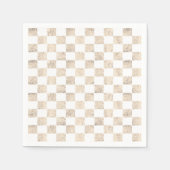 バラ金ゴールド市松模様にボードパターンナプキンバンド スタンダードカクテルナプキン (正面)