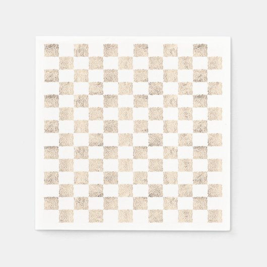 バラ金ゴールド市松模様にボードパターンナプキンバンド スタンダードカクテルナプキン (正面)