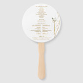 バラ金ゴールド幾何フローラ結婚の ハンドファン (裏面)