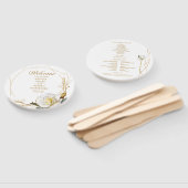 バラ金ゴールド幾何フローラ結婚の ハンドファン (組立なし)