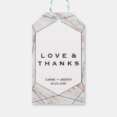 バラ金ゴールド幾何大理石の愛感謝していと ギフトタグ (裏面)