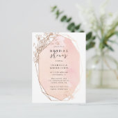 バラ金ゴールド幾何学フローラブライダルシャワー インビテーションポストカード (スタンド正面)