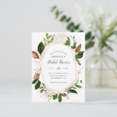 バラ金ゴールド幾何学水色フローラブライダルショウ インビテーションポストカード (スタンド正面)